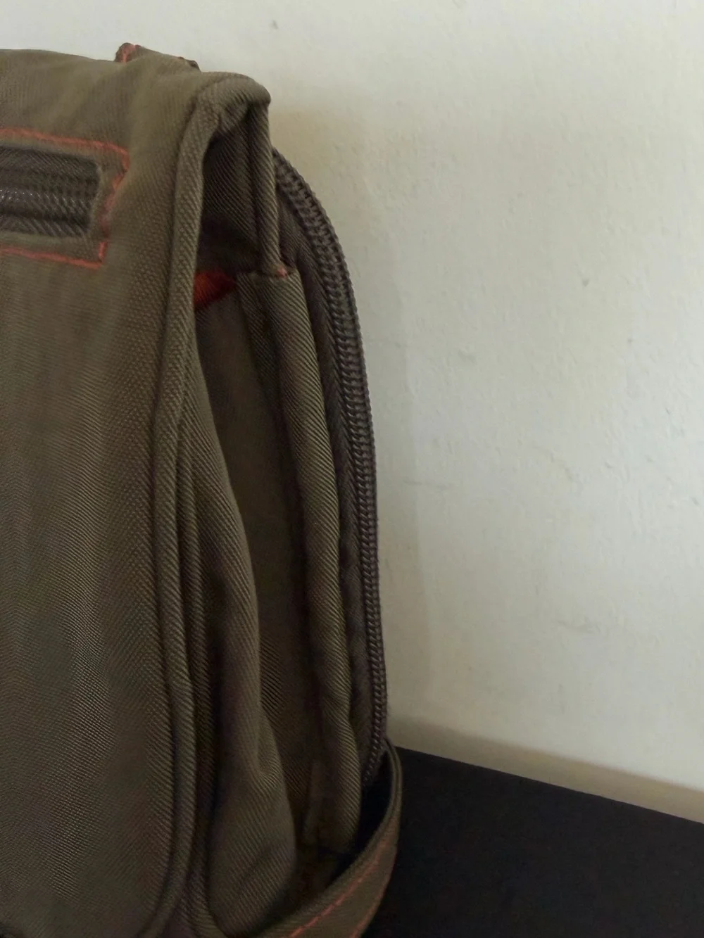 Baggallini Olive Green Crossbody Bag Orange Stitching Travel Organizer